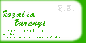 rozalia buranyi business card
